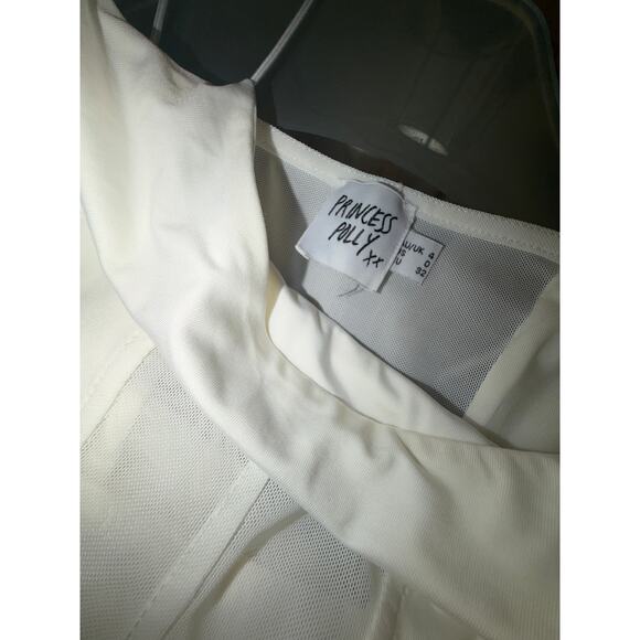 Princess Polly Cream White Mesh Strappy Camisole Bodysuit XS 0 One piece bridal - Picture 10 of 10